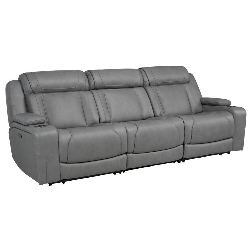 Odyssey Cobalt Leather Power Reclining Sofa  alternate image, 4 of 14 images.