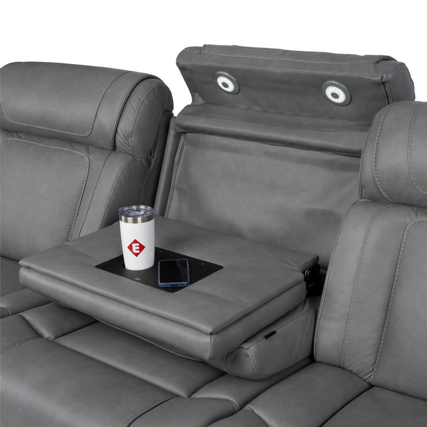 Odyssey Cobalt Leather Power Reclining Sofa  alternate image, 9 of 14 images.