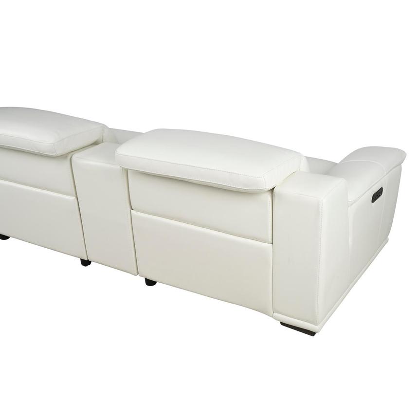 Davis 2.0 White Leather Power Reclining Sectional with 6PCS/3PWR alternate image, 4 of 13 images.