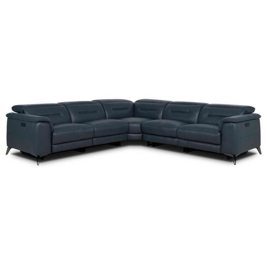Anabel 2.0 Blue Power Reclining Sectional with 5PCS/2PWR  main image, 1 of 9 images.