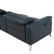 Anabel 2.0 Blue Leather Power Reclining Sectional with 5PCS/3PWR  alternate image, 5 of 9 images.