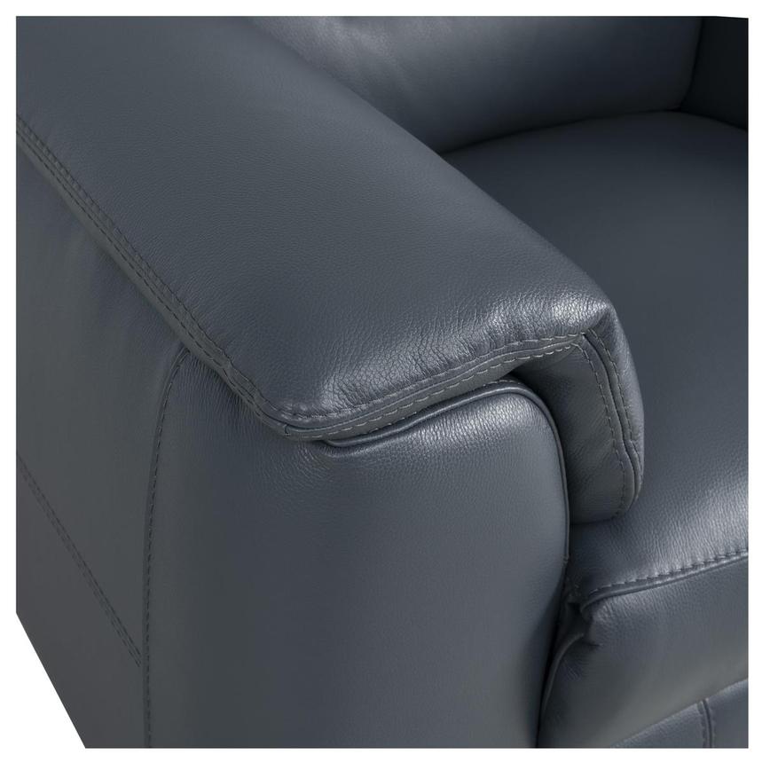 Anabel 2.0 Blue Leather Power Recliner  alternate image, 4 of 6 images.