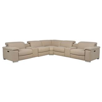 Karly Beige Power Reclining Sectional with 7PCS/3PWR