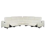 Luke 2.0 White Leather Power Reclining Sectional with 5PCS/2PWR  alternate image, 2 of 13 images.