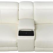 Luke 2.0 White Leather Power Reclining Sectional with 5PCS/2PWR  alternate image, 7 of 13 images.