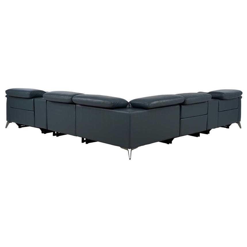 Anabel 2.0 Blue Leather Power Reclining Sectional with 7PCS/3PWR  alternate image, 4 of 14 images.