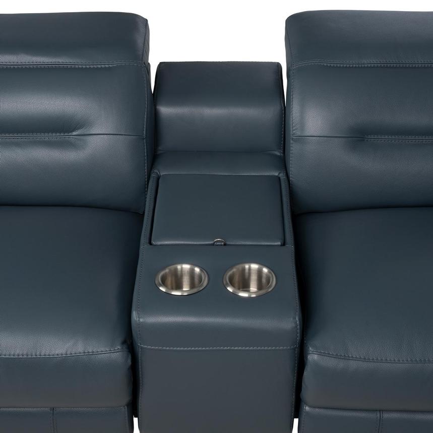 Anabel 2.0 Blue Leather Power Reclining Sectional with 6PCS/3PWR  alternate image, 6 of 13 images.
