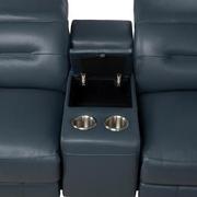 Anabel 2.0 Blue Leather Power Reclining Sectional with 6PCS/3PWR  alternate image, 7 of 13 images.