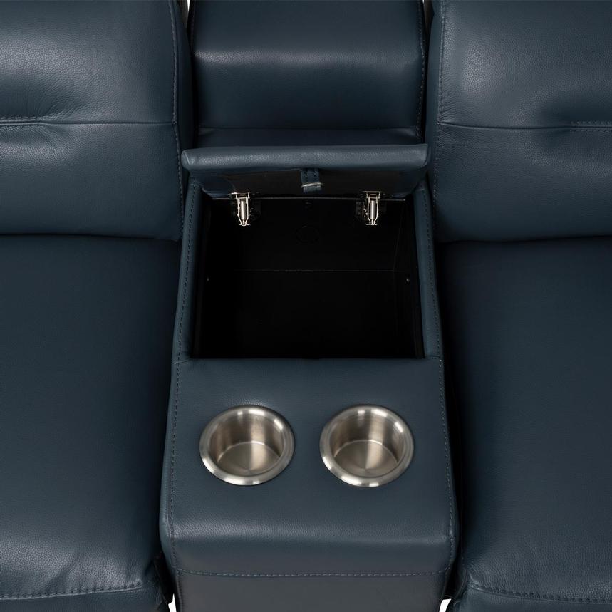 Anabel 2.0 Blue Leather Power Reclining Sectional with 7PCS/3PWR  alternate image, 9 of 14 images.