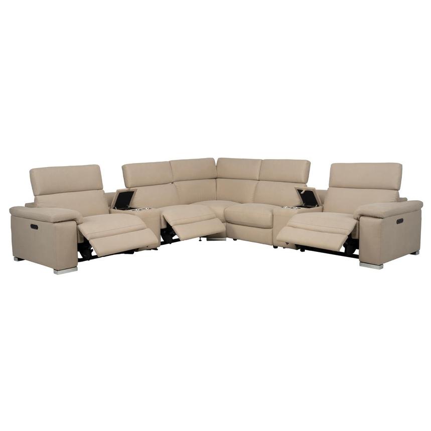 Karly Beige Power Reclining Sectional with 7PCS/3PWR alternate image, 2 of 12 images.
