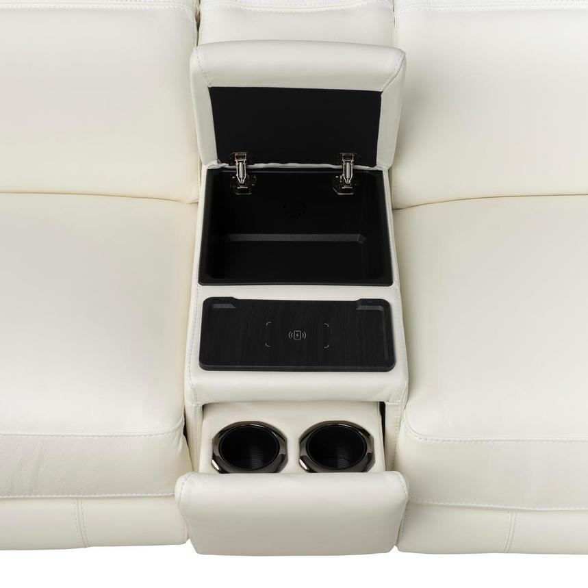 Luke 2.0 White Home Theater Leather Seating w/2PWR  alternate image, 4 of 9 images.