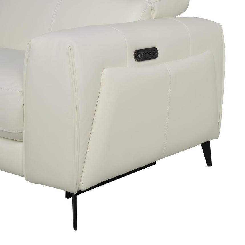 Luke 2.0 White Leather Power Reclining Sectional with 5PCS/2PWR  alternate image, 9 of 11 images.