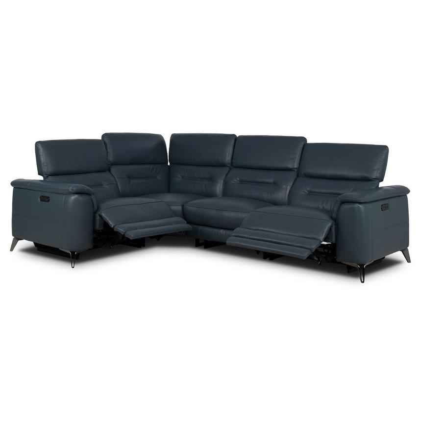 Anabel 2.0 Blue Power Reclining Sectional with 4PCS/2PWR alternate image, 2 of 9 images.