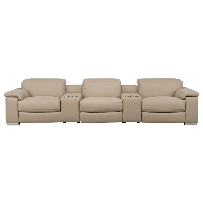 Karly Beige Home Theater Seating with 5PCS/3PWR  main image, 1 of 11 images.