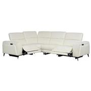Luke 2.0 White Leather Power Reclining Sectional with 4PCS/2PWR  alternate image, 2 of 10 images.