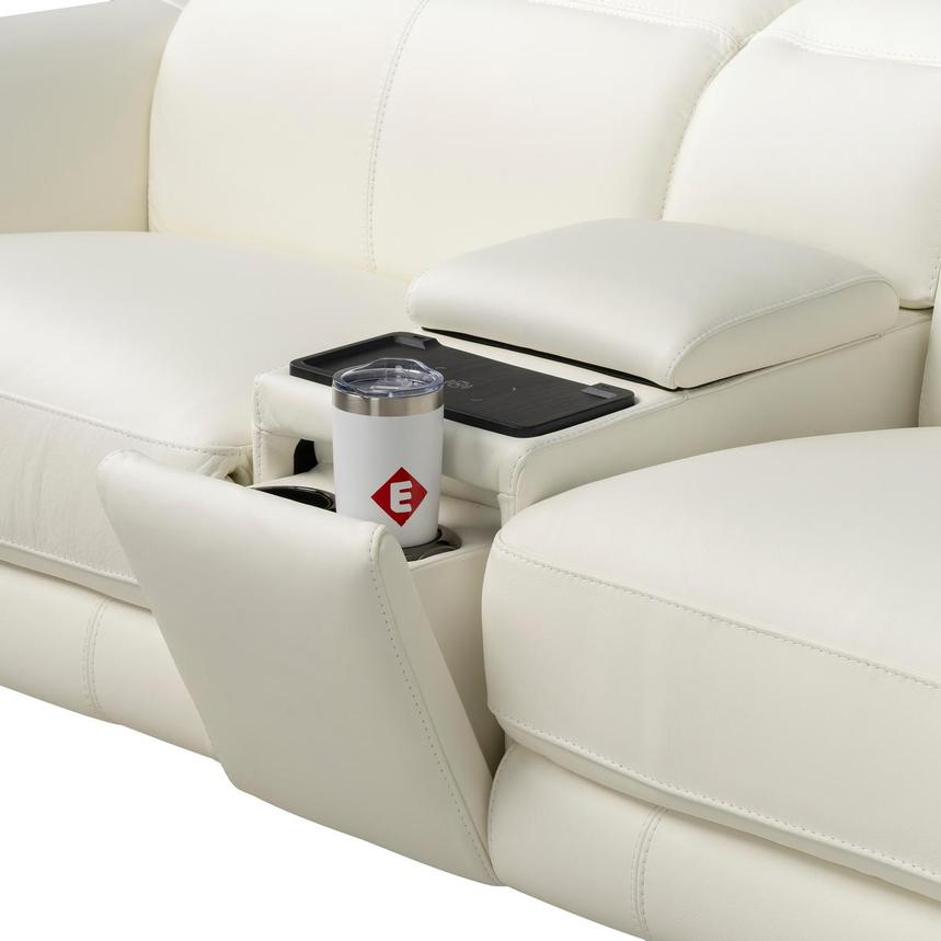 Luke 2.0 White Leather Power Reclining Sectional with 6PCS/2PWR  alternate image, 6 of 13 images.
