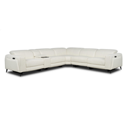Luke 2.0 White Leather Power Reclining Sectional with 6PCS/2PWR  main image, 1 of 12 images.