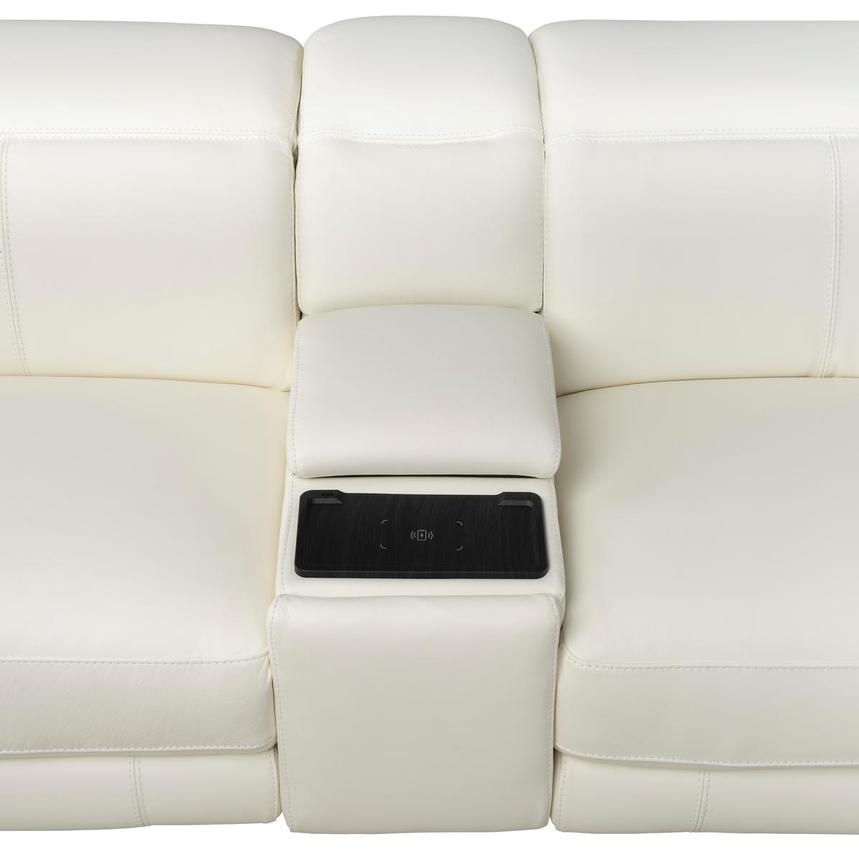 Luke 2.0 White Leather Power Reclining Sectional with 6PCS/3PWR alternate image, 7 of 12 images.