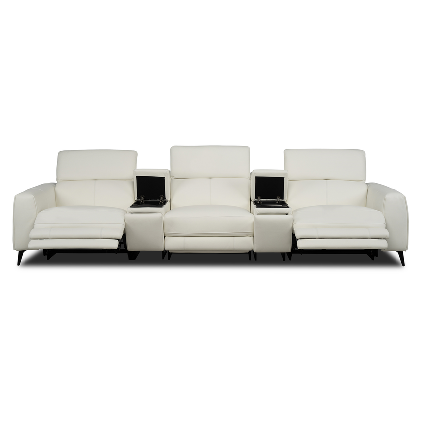 Luke 2.0 White Home Theater Leather Seating w/3PWR alternate image, 2 of 11 images.