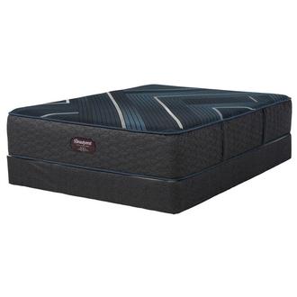Level Four Plush TT Queen Mattress w/Regular Foundation Beautyrest Black by Simmons