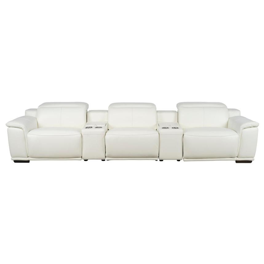 Davis 2.0 White Home Theater Leather Seating with 5PCS/3PWR  main image, 1 of 10 images.