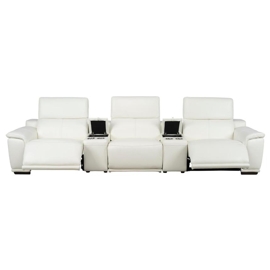 Davis 2.0 White Home Theater Leather Seating with 5PCS/2PWR alternate image, 2 of 12 images.