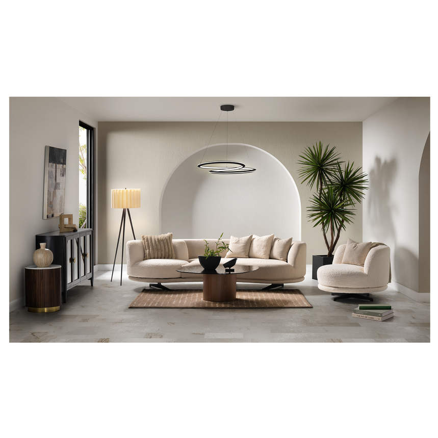 Rhea Cream Swivel Chair  alternate image, 2 of 10 images.