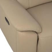Cordova Dark Cream Leather Power Reclining Sectional with 5PCS/3PWR  alternate image, 8 of 9 images.
