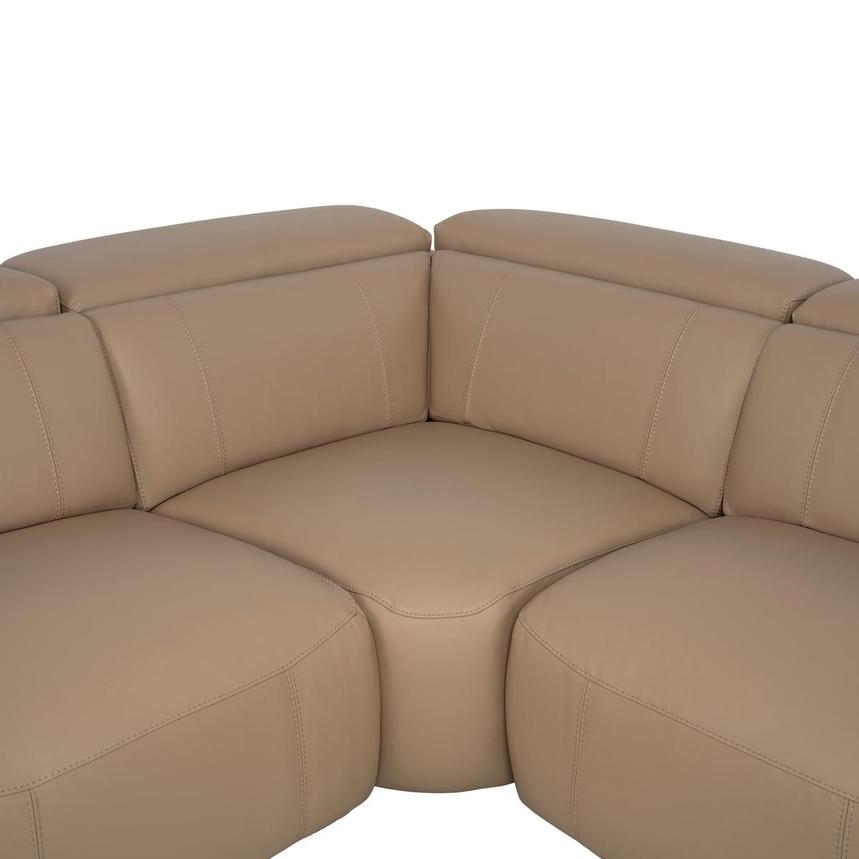 Cordova Dark Cream Leather Power Reclining Sectional with 5PCS/3PWR  alternate image, 4 of 9 images.