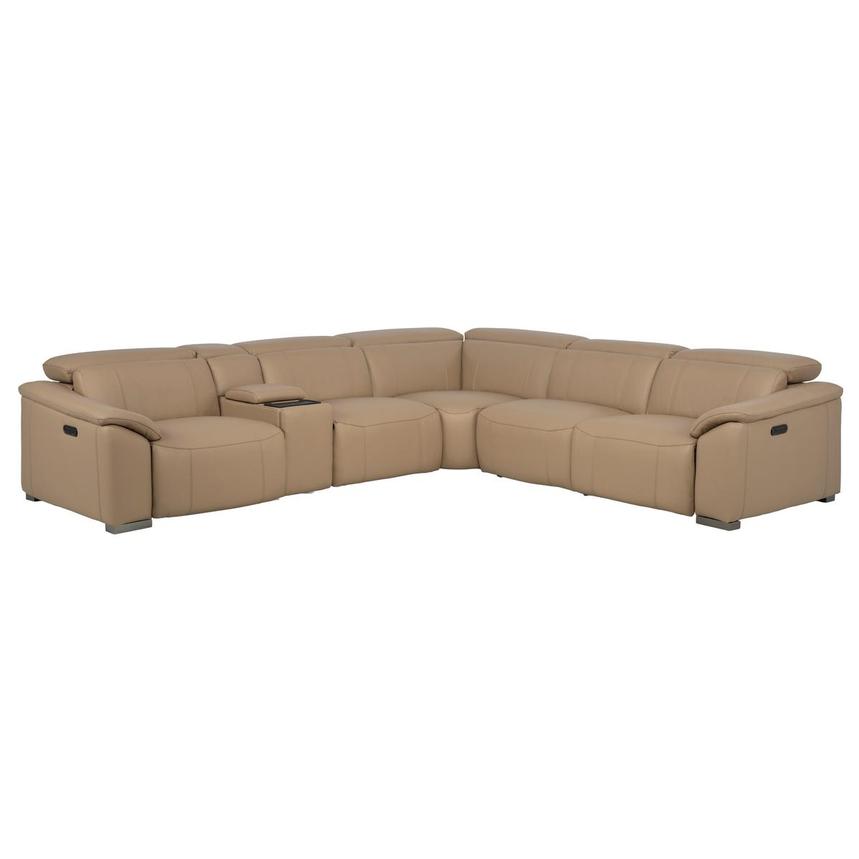 Cordova Dark Cream Leather Power Reclining Sectional with 6PCS/3PWR  main image, 1 of 9 images.