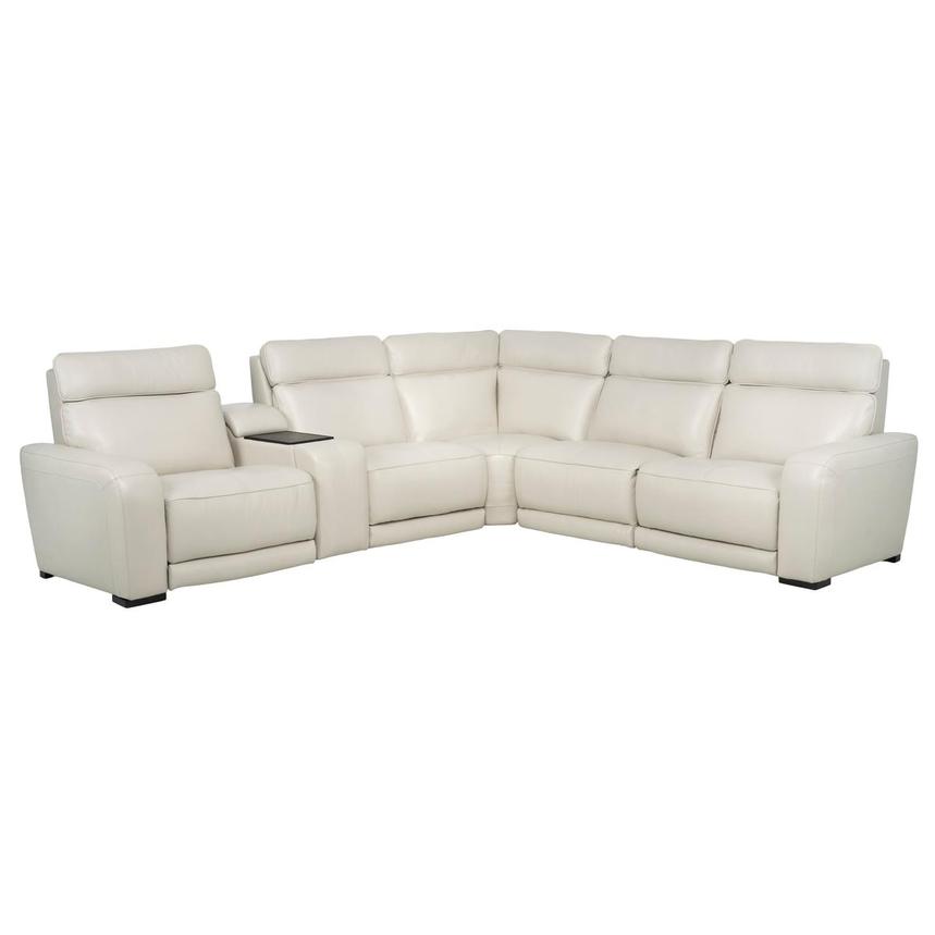 Rumba Leather Power Reclining Sectional with 6PCS/3PWR  main image, 1 of 16 images.