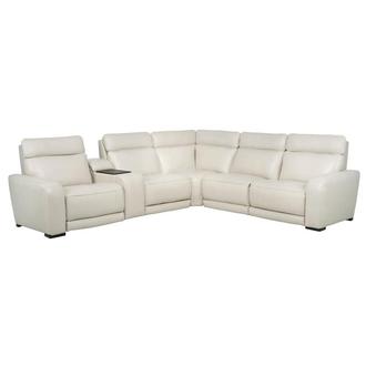 Rumba Leather Power Reclining Sectional with 6PCS/3PWR