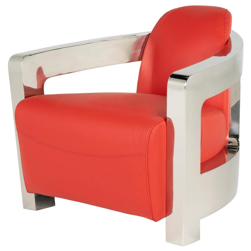 Aviator II Red Leather Accent Chair  main image, 1 of 8 images.