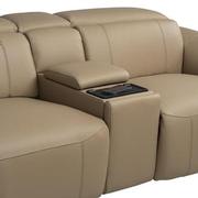 Cordova Dark Cream Home Theater Leather Seating with 5PCS/3PWR  alternate image, 6 of 12 images.