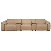 Cordova Dark Cream Home Theater Leather Seating with 5PCS/3PWR  main image, 1 of 12 images.