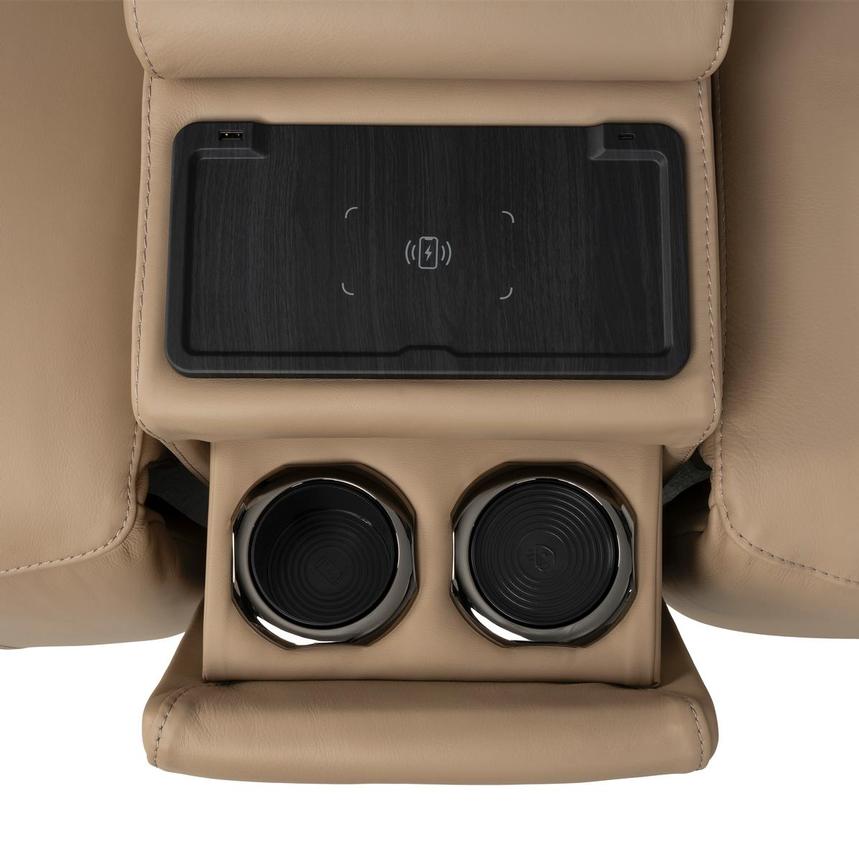 Cordova Dark Cream Home Theater Leather Seating with 5PCS/2PWR alternate image, 9 of 11 images.