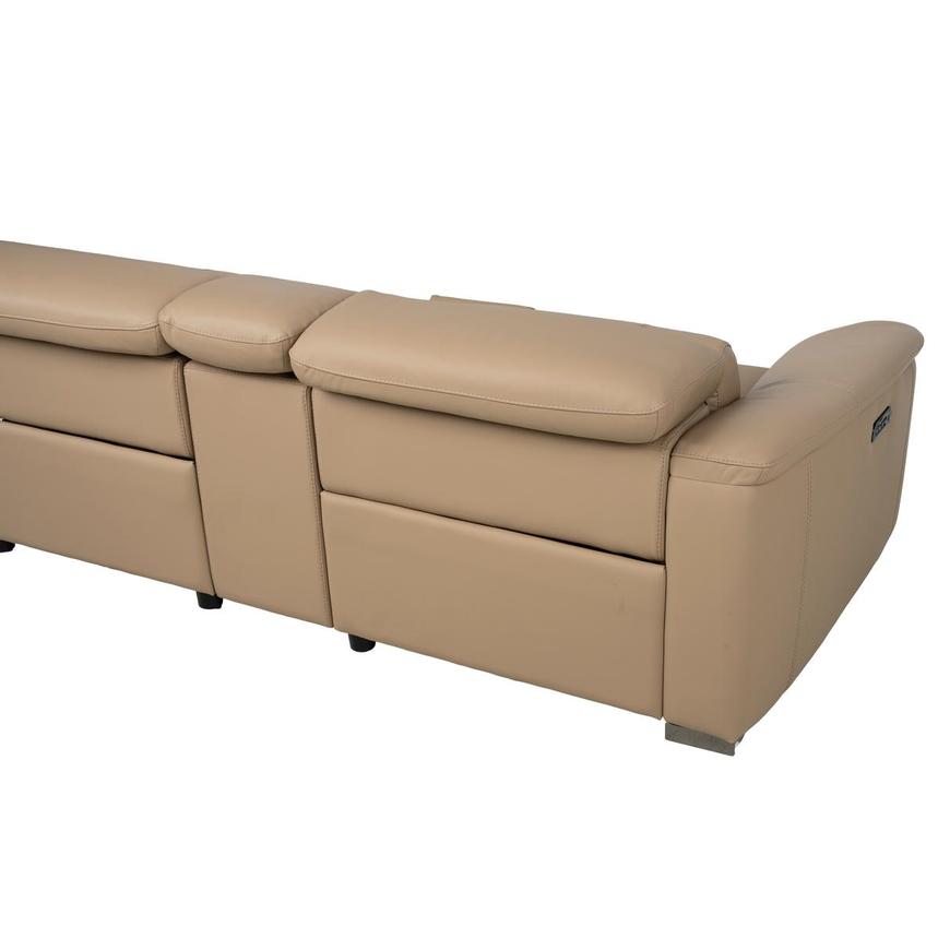 Cordova Dark Cream Home Theater Leather Seating with 5PCS/2PWR alternate image, 4 of 11 images.