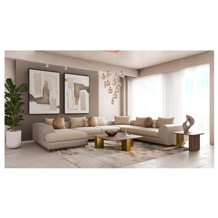 Hanna Beige Sectional Sofa w/Right Chaise  alternate image, 2 of 12 images.