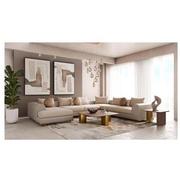 Hanna Beige Sectional Sofa w/Right Chaise  alternate image 1 of 4 images.