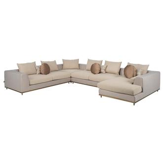 Hanna Beige Sectional Sofa w/Right Chaise