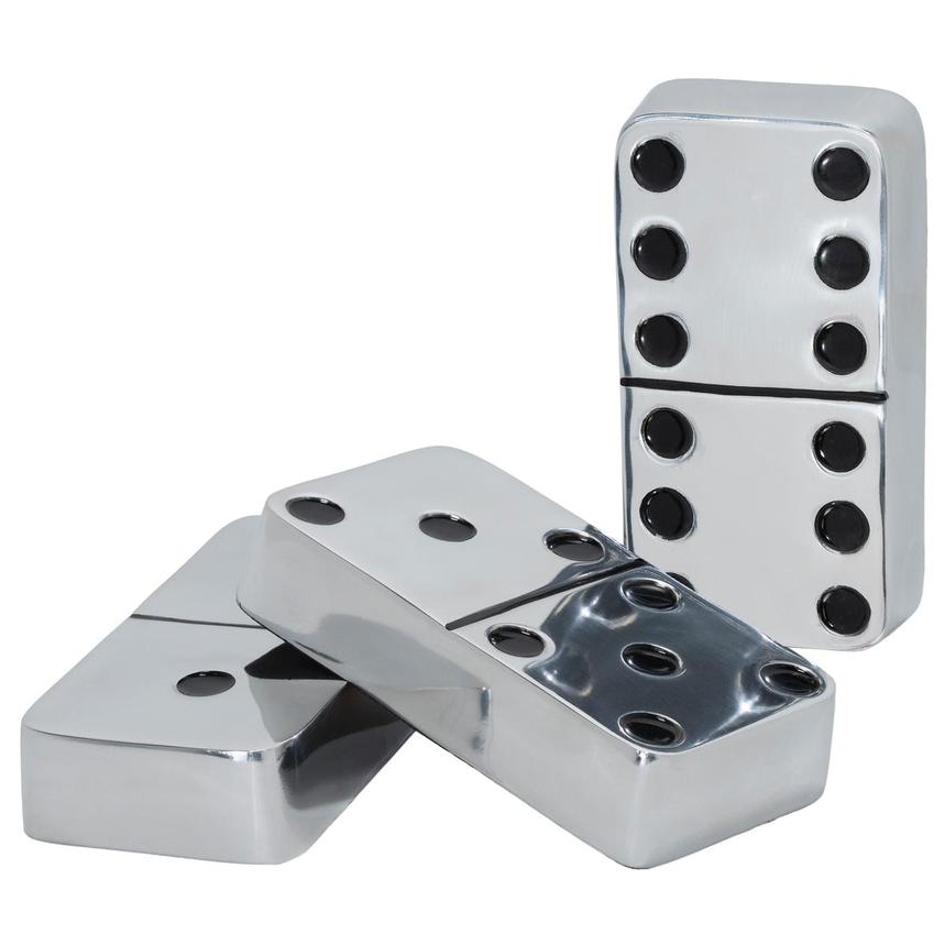 Dominos Silver Sculpture Set of 3  main image, 1 of 7 images.
