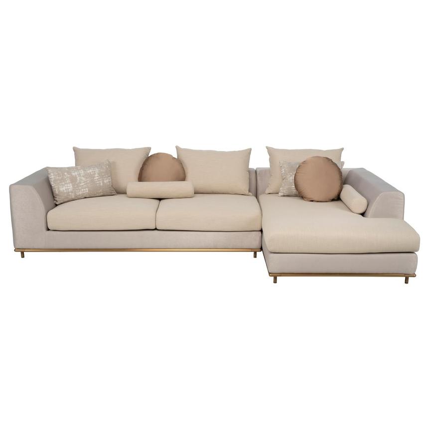 Hanna Beige Corner Sofa w/Right Chaise  main image, 1 of 11 images.