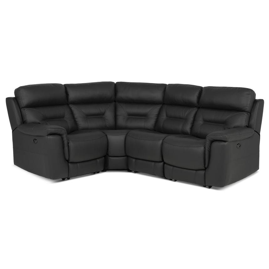 Palmer Dark Gray Leather Power Reclining Sectional with 4PCS/2PWR  main image, 1 of 9 images.