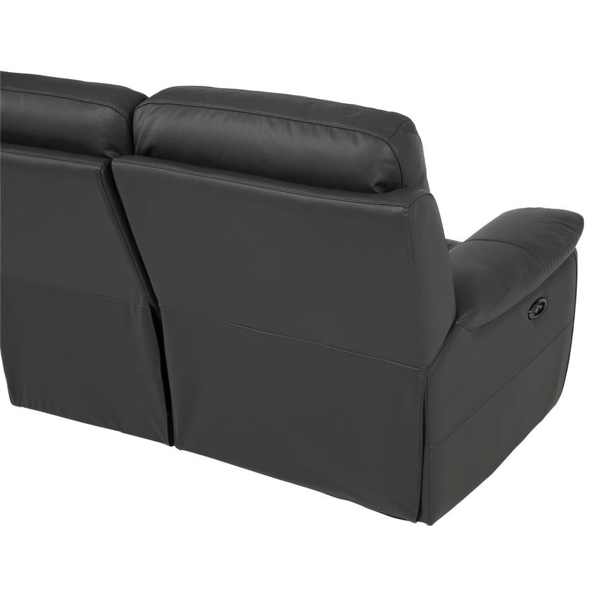 Palmer Dark Gray Leather Power Reclining Sectional with 4PCS/2PWR alternate image, 4 of 9 images.