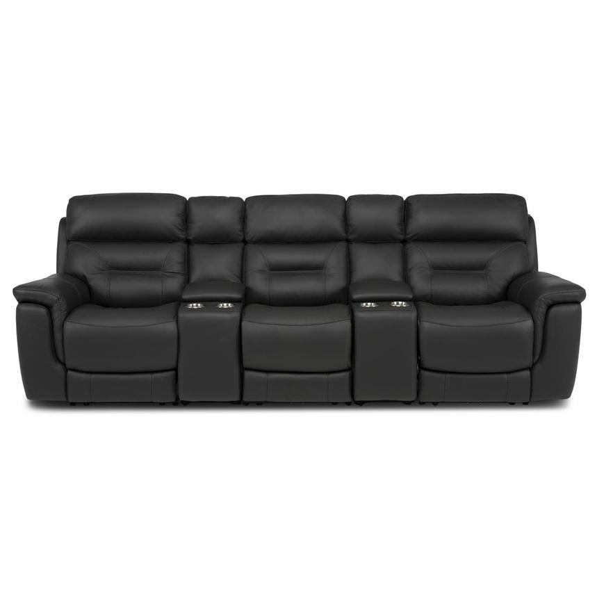 Palmer Dark Gray Home Theater Leather Seating with 5PCS/2PWR  main image, 1 of 9 images.