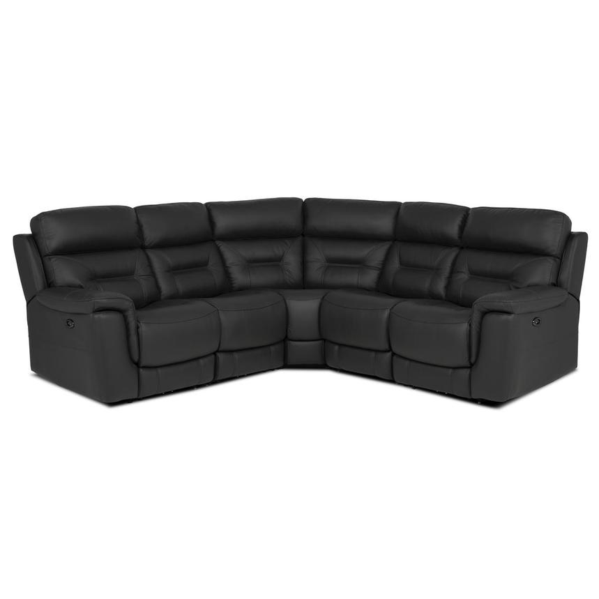 Palmer Dark Gray Leather Power Reclining Sectional with 5PCS/3PWR  main image, 1 of 9 images.