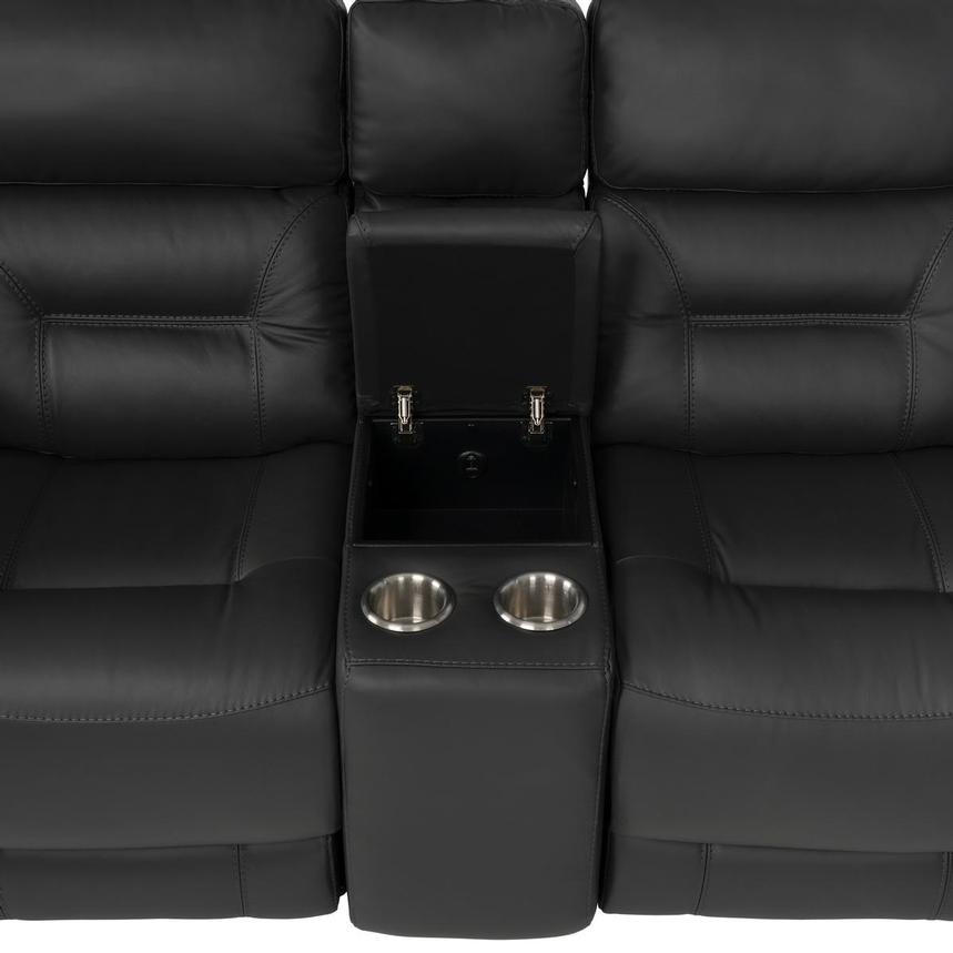 Palmer Dark Gray Home Theater Leather Seating with 5PCS/3PWR  alternate image, 5 of 9 images.