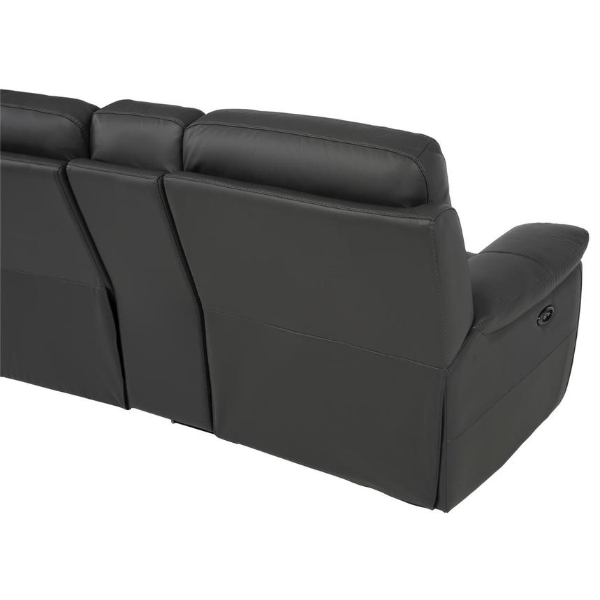 Palmer Dark Gray Leather Power Reclining Sectional with 6PCS/2PWR  alternate image, 4 of 11 images.