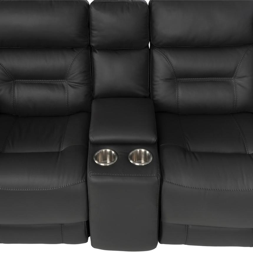 Palmer Dark Gray Leather Power Reclining Sectional with 6PCS/3PWR alternate image, 7 of 12 images.