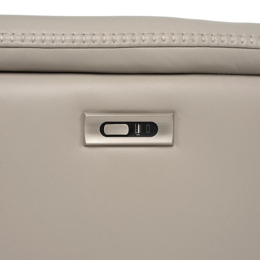 LuxTone Gray Leather Power Tilt Recliner alternate image, 11 of 12 images.